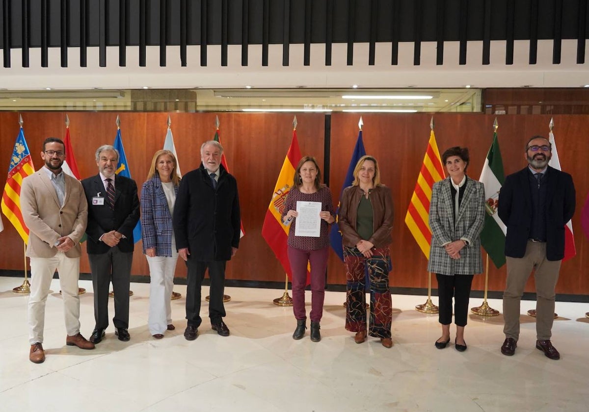 Representantes del a Asamblea por la Vida en el Tribunal Constitucional momentos antes de presentar su escrito