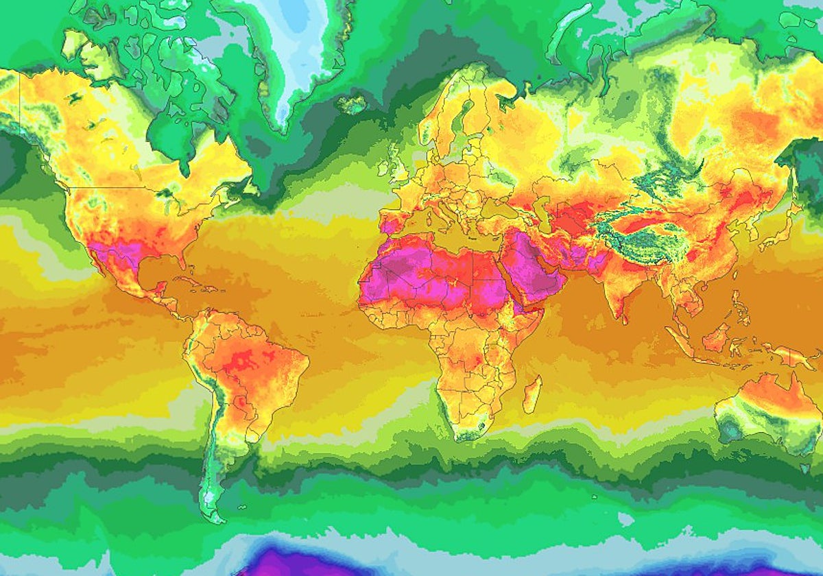 Temperaturas máximas  previstas para este lunes 26 de junio