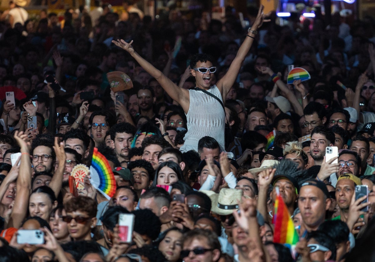 Fiesta del Orgullo el pasado fin de semana en Madrid. El 028 se debe a l 28J, Día del Orgullo