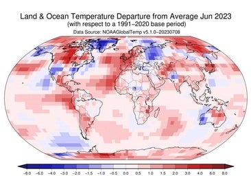 El junio de 2023 fue el más cálido de los últimos 174 años en la Tierra