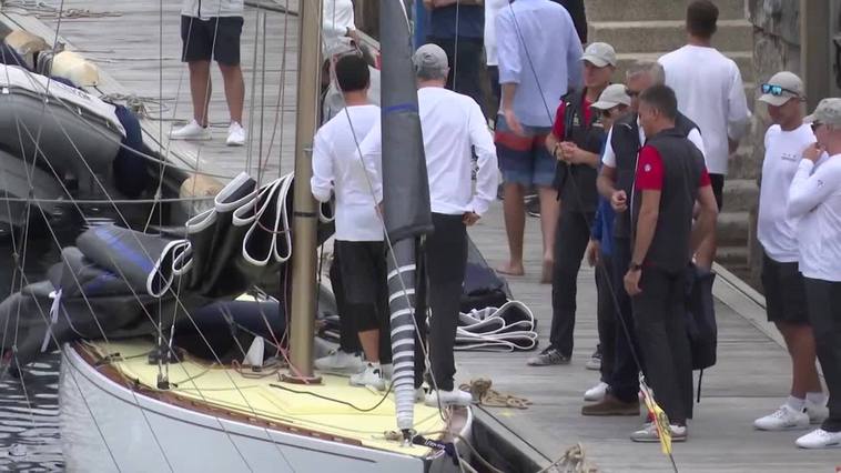 Primera jornada del rey emérito a bordo del Bribón en Sanxenxo