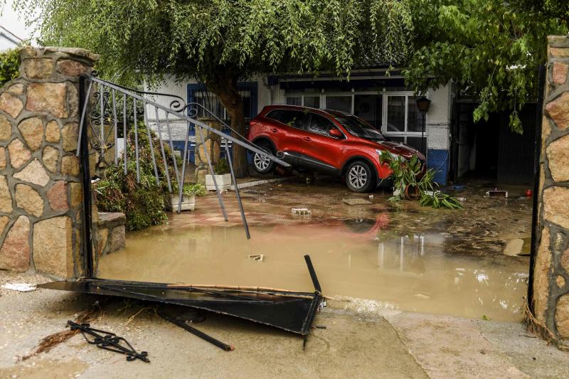 Entrada de una casa en la localidad madrileña de Aldea de Fresno