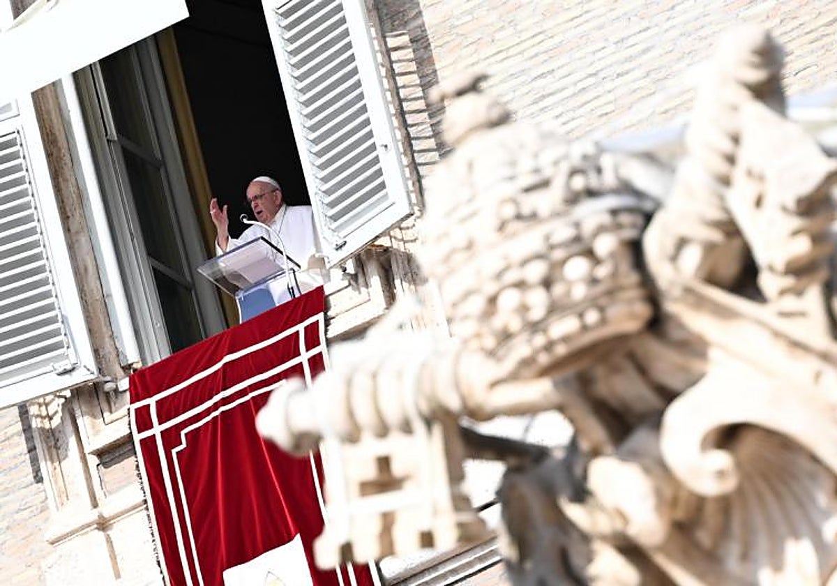 El Papa Francisco durante el Ángelus de este domingo 22 de octubre
