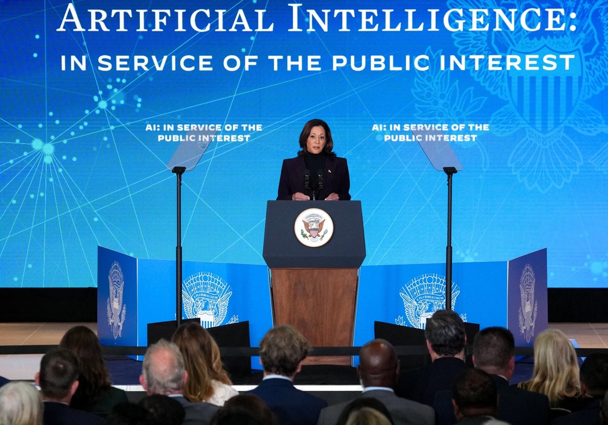 Kamala Harris participó en Londres en la firma de la declaración de Bletchley Park