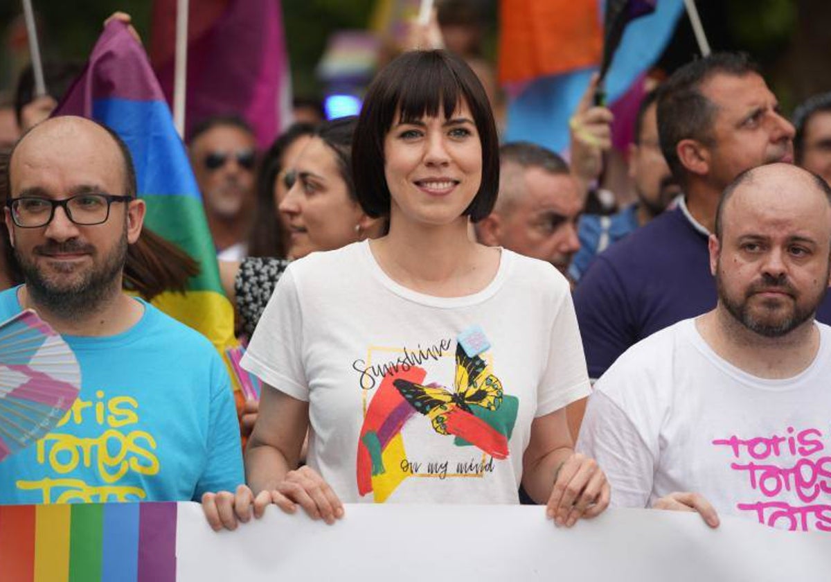 Diana Morant, durante la manifestación del Orgullo LGTBIQ+ en Nàquera (Valencia)