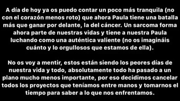 La influencer Sara Cisneros anuncia que su hermana Paula, con síndrome de Down, tiene cáncer: «El sarcoma ha llegado a nuestras vidas»