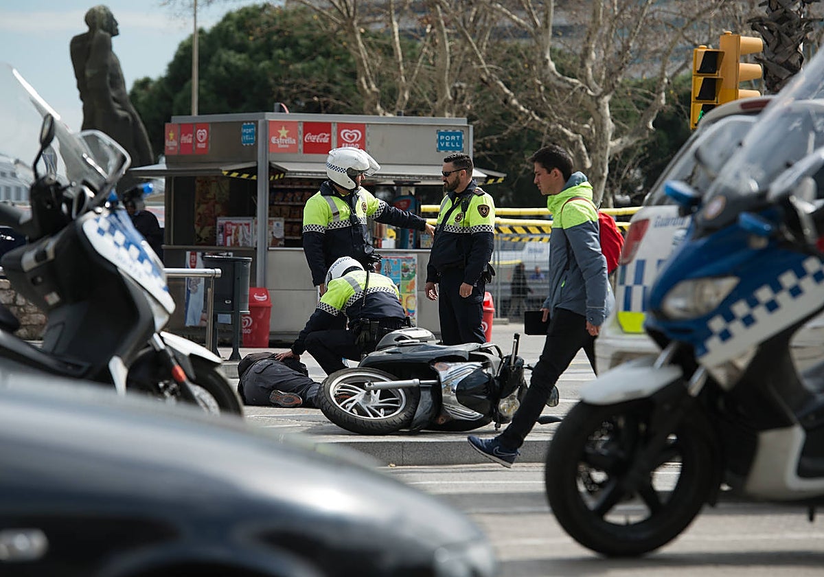 Accidente de moto en Barcelona en una imagen de archivo