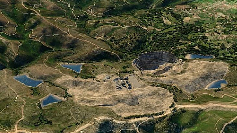 Proyección en 3D realizada por la empresa de cómo será la mina