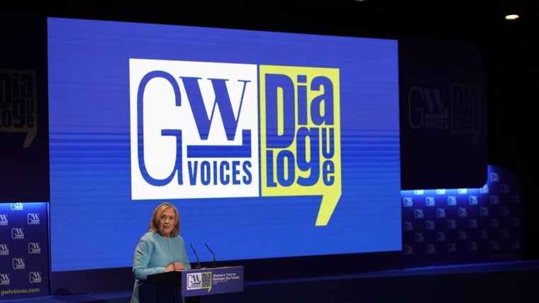 Hillary Clinton, el pasado día 22 en el Palacio de Linares, en Madrid