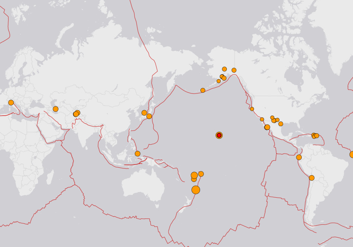 Localizador del terremoto.