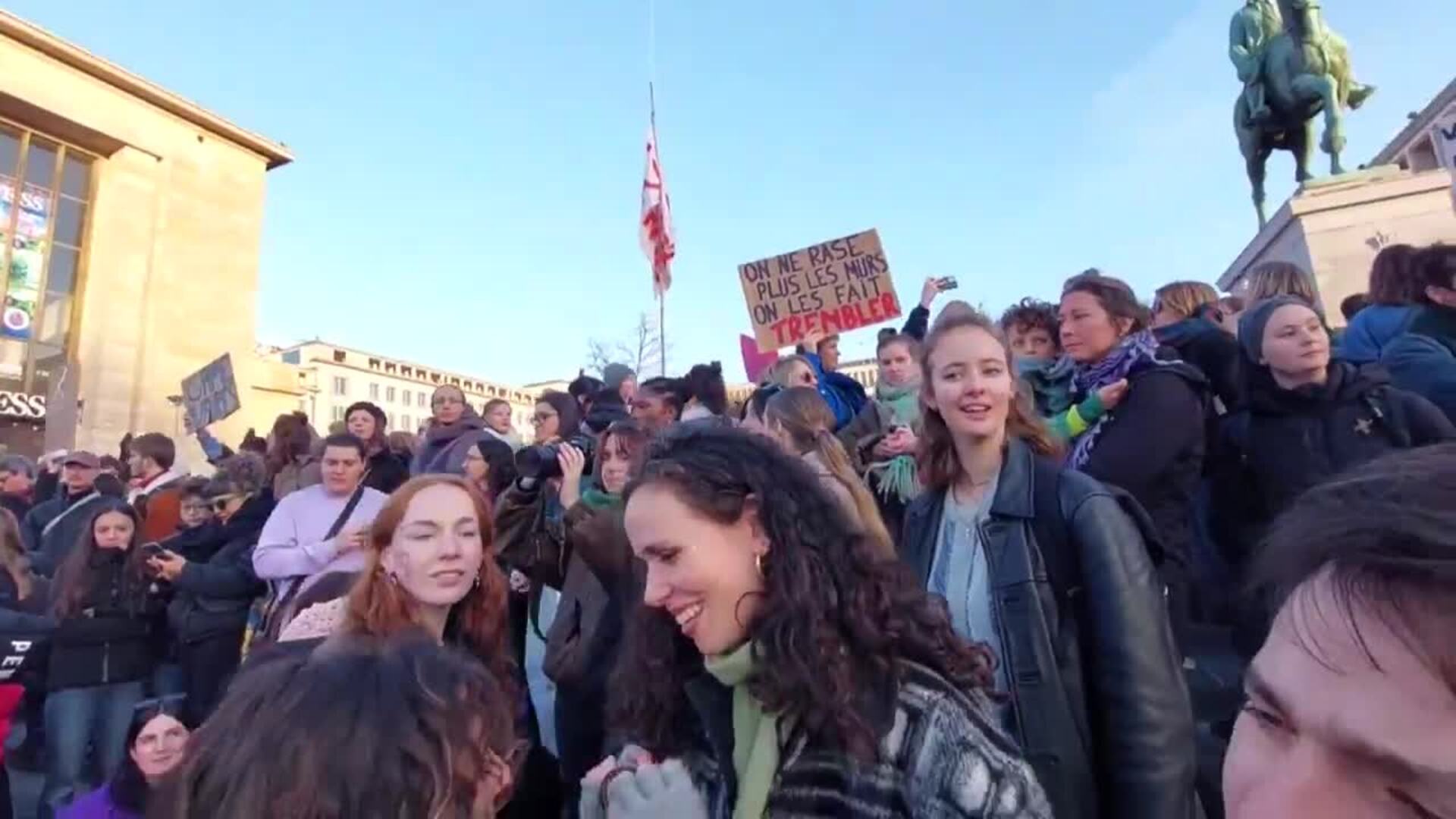 Concentración en Bruselas con motivo del Día Internacional de la Mujer