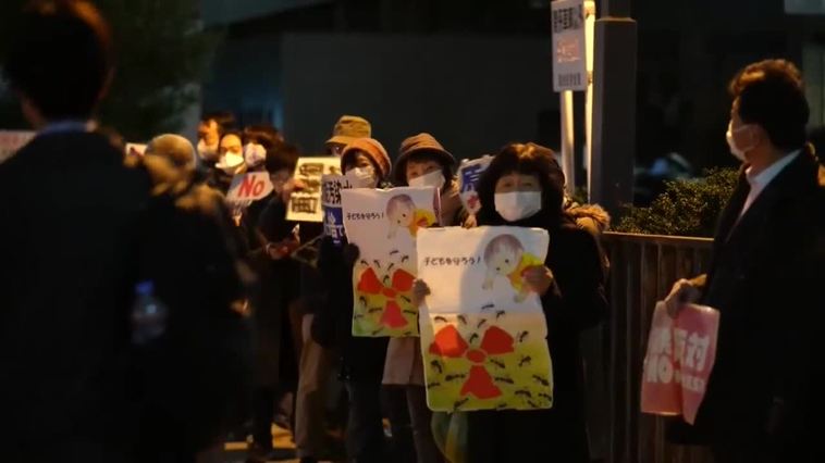 Manifestantes protestan contra las centrales nucleares en Tokio