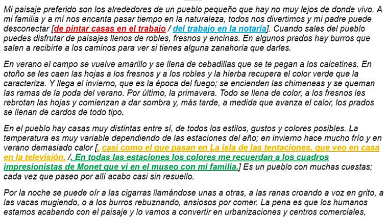 Ejemplo de redacción de alta calidad en la que se califica al alumno de sexto de Primaria