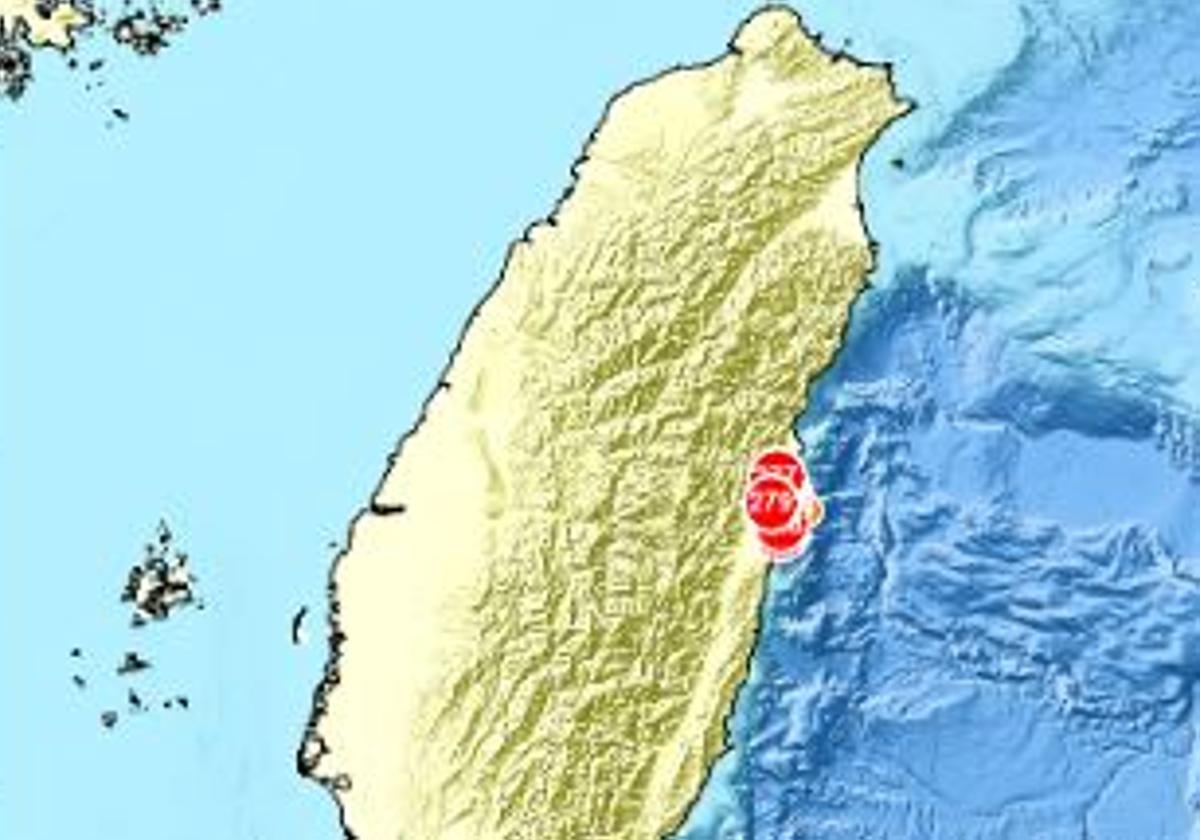 Zona de Taiwán donde se han registrado los terremotos