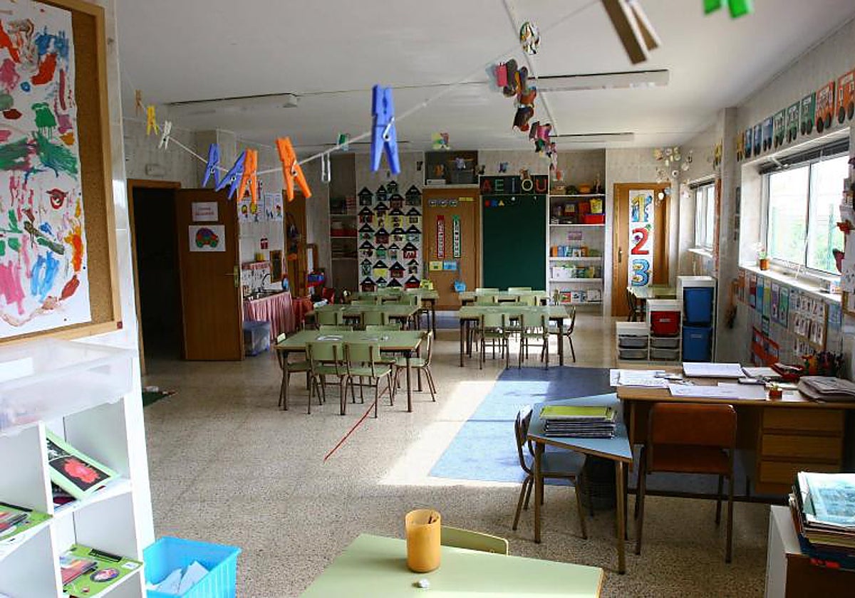 El aula de un colegio en Baleares