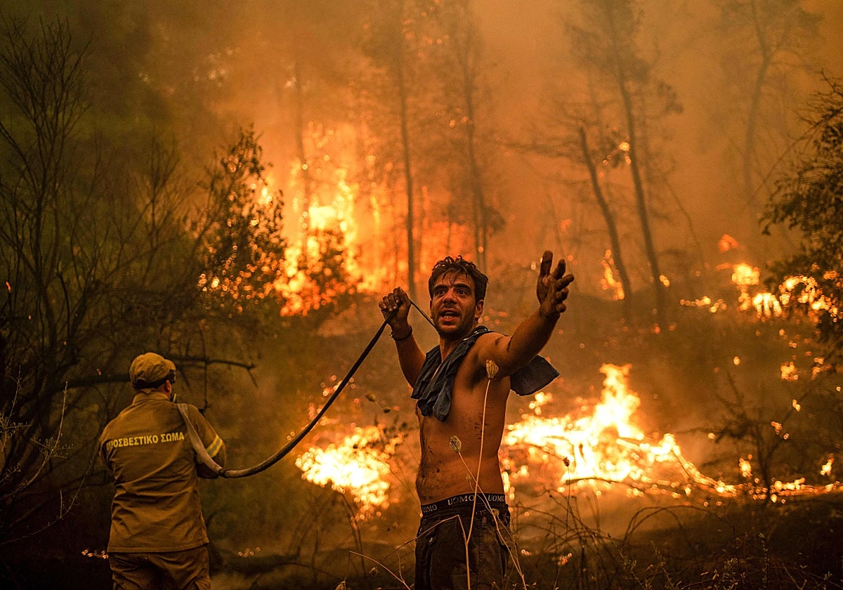 Incendios forestales en Grecia en verano de 2021