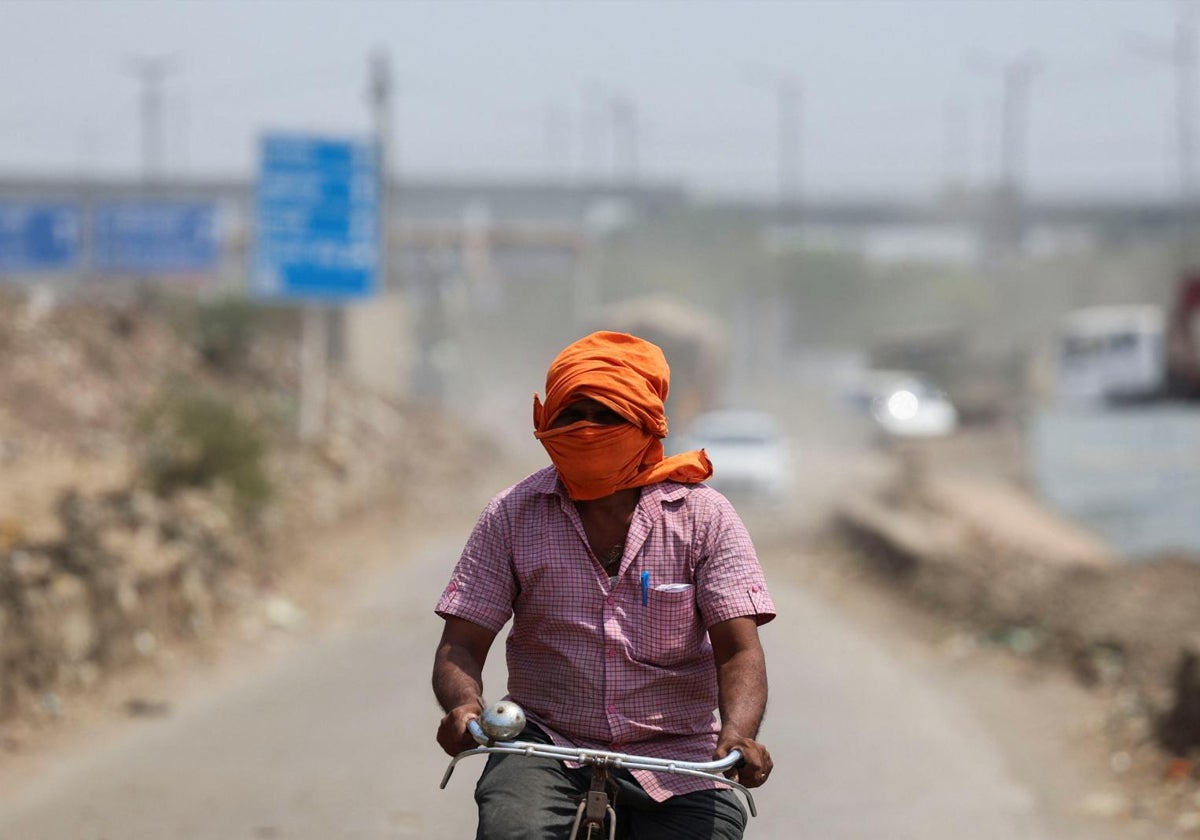 Ola de calor en Nueva Delhi, India