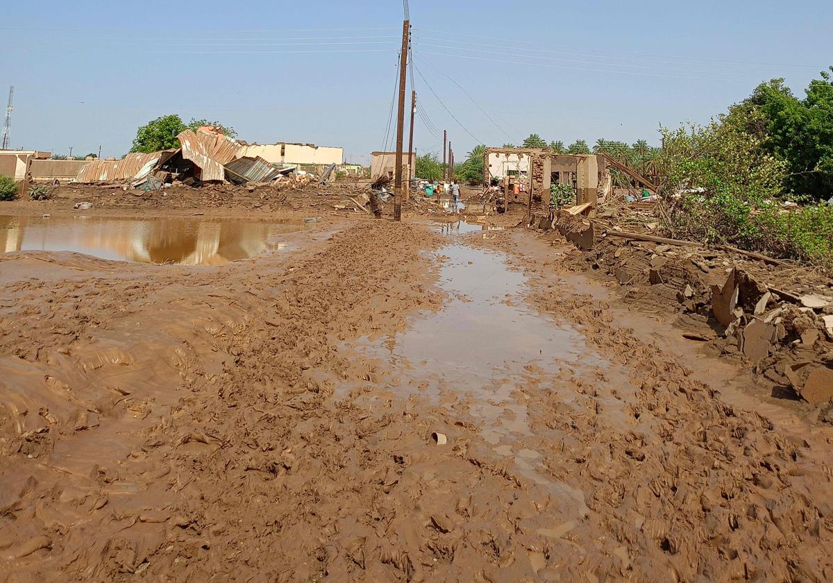 Daños causados por las inundaciones en Sudán.