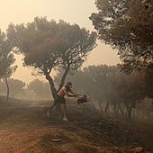 Más de 50.000 evacuados y una víctima mortal en el incendio forestal que amenaza Atenas