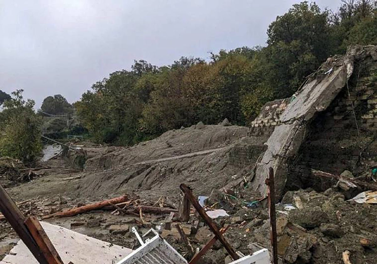 Imagen de archivo de un corrimiento de tierra en Italia