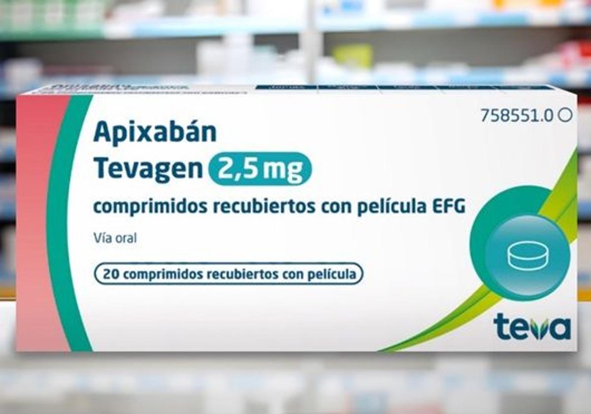 Apixabán, producido por Teva Pharma