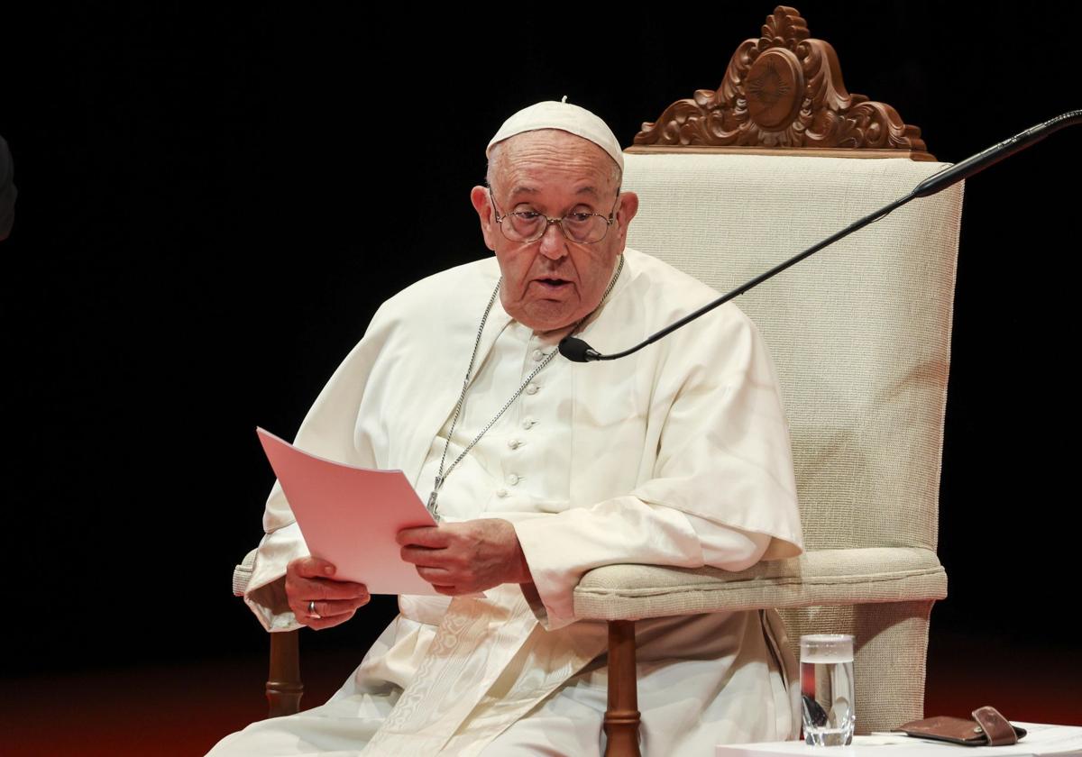 El Papa, durante su discurso en Singapur. En vídeo, imágenes distribuidas por Vatican Media.