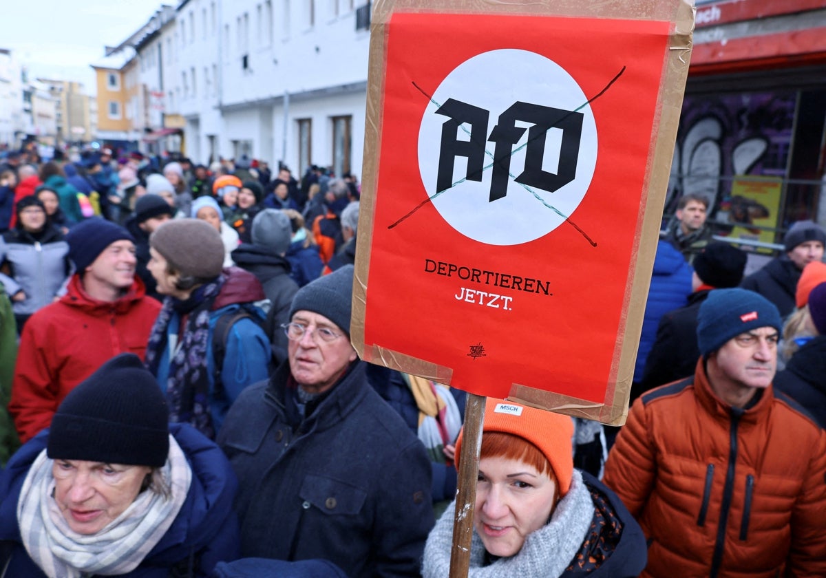 Una manifestación en Alemania de AfD, el partido que rechaza a los inmigrantes