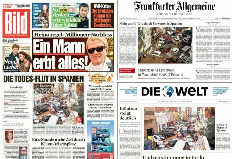 'Bild', 'Frankfurter Allgemeine' and 'Die Welt'