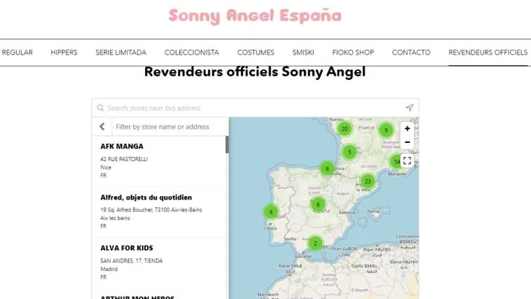 On the Sonny Angel website you can find a map to locate stores where the official product is distributed