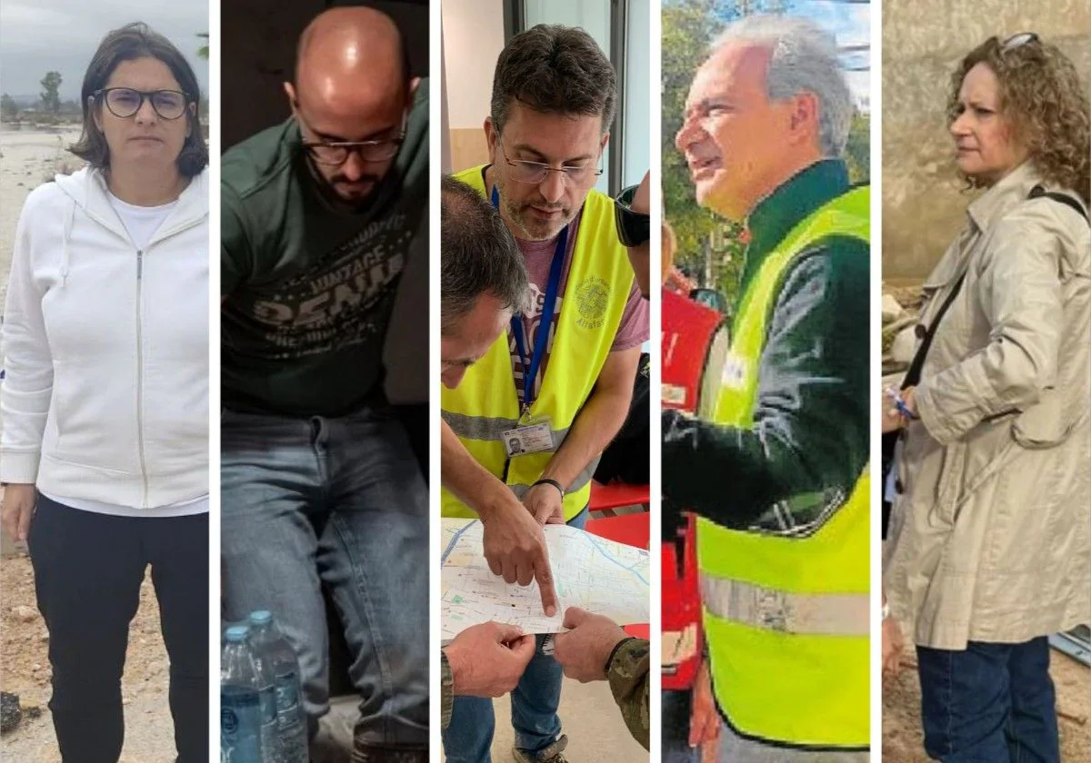 De izquierda a derecha, la alcaldesa de Carlet, Laura Sáez; el alcalde de Algemesi, José Javier Sanchis; Juan Ramón Adsuara, alcalde de Alfafar; Ricardo Gabaldón, alcalde de Utiel; y Amparo Folgado, alcaldesa de Torrent