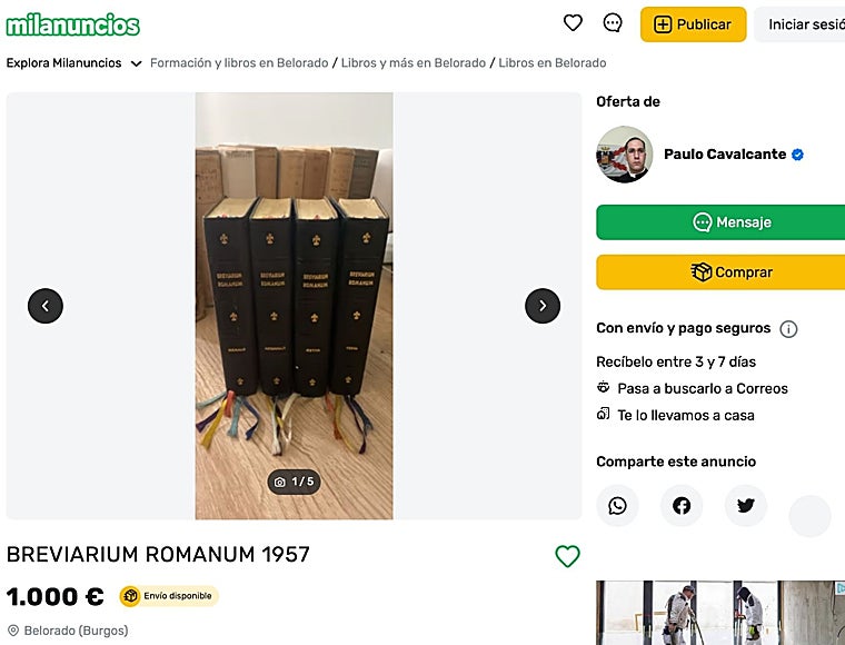 Los libros litúrgicos ofrecidos por el seminarista desde Belorado