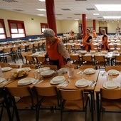 El espacio destinado al comedor escolar, en un colegio de la Comunidad de Madrid