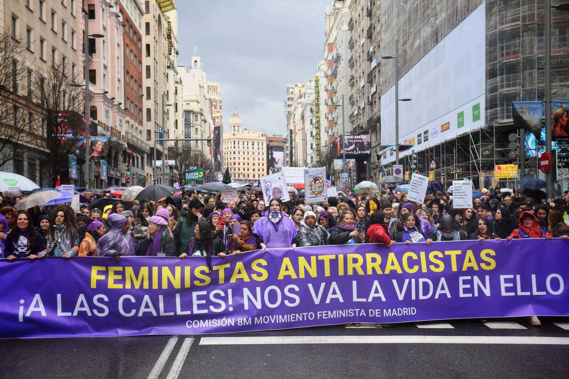 Cabecera de la manifestación del 8M en Madrid convocada por la Comisión 8M