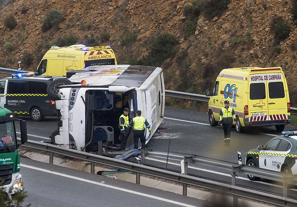 Accidente de tráfico de un autobús este marzo, en una imagen de archivo