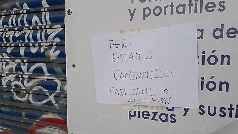 Mensaje en un escaparate