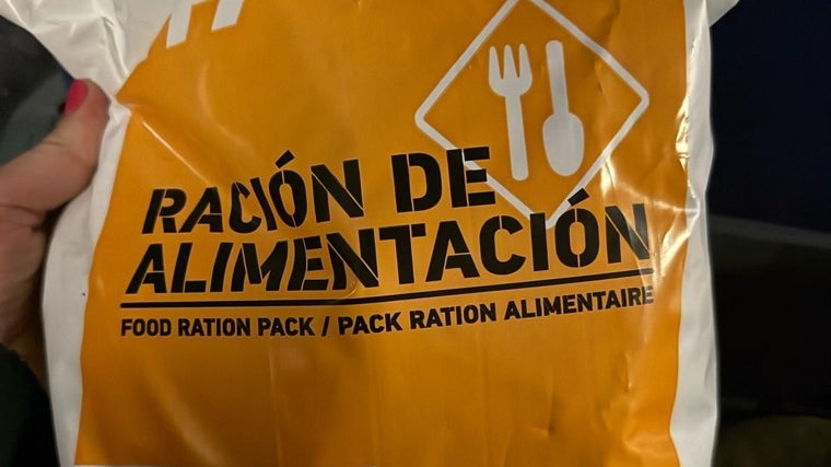 The food rations sent by the Red Cross