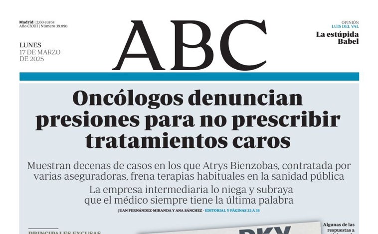 Imagen - El pasado 17 de marzo, este periódico publicó que oncólogos de referencia en el tratamiento contra el cáncer sostenían que Atrys Bienzobas presiona a los médicos para rebajar la prescripción de los tratamientos más caros