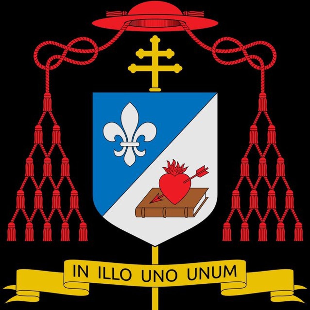 El escudo episcopal del obispo Robert Francis Prevost, una declaración de principios agustinos