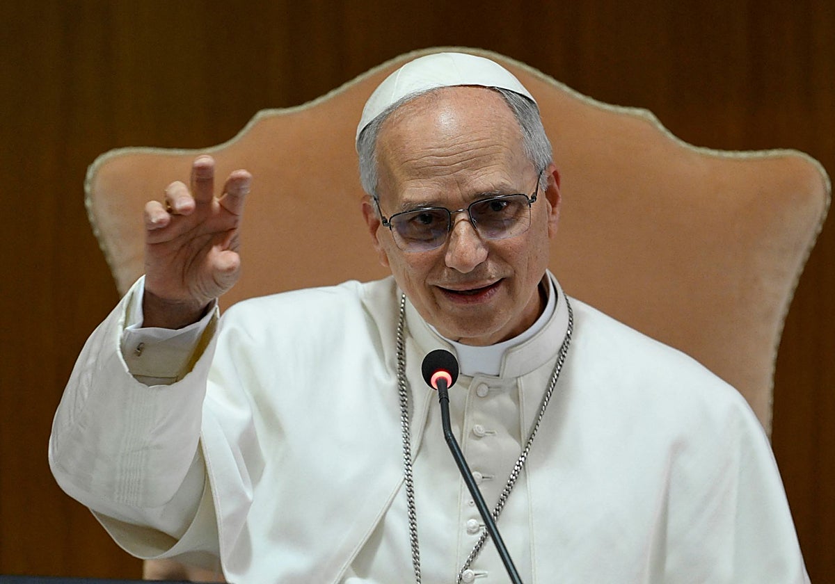 El Papa León XIV, este sábado, en el encuentro con los cardenales