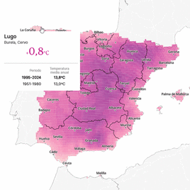 Mapa | ¿Cuánto ha subido la temperatura en tu municipio con el cambio climático?