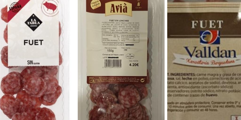 Alertan de la presencia de salmonela en paquetes de fuet loncheado de las marcas La Tabla, Avià y Valldan