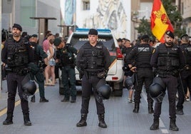 Fuerzas y Cuerpos de Seguridad del Estado durante los altercados en Torre Pacheco