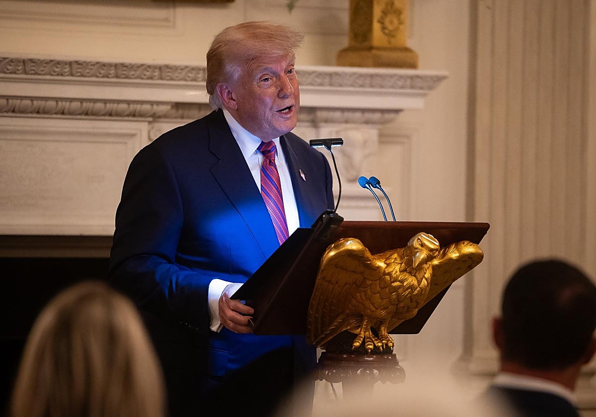 El presidente de Estados Unidos, Donald Trump, durante una cena en la Casa Blanca