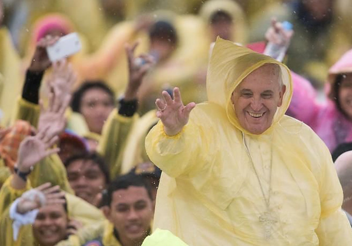 En Papa Francisco en Filipinas en 2015, un viaje en en que tuvo un claro mensaje ecológico