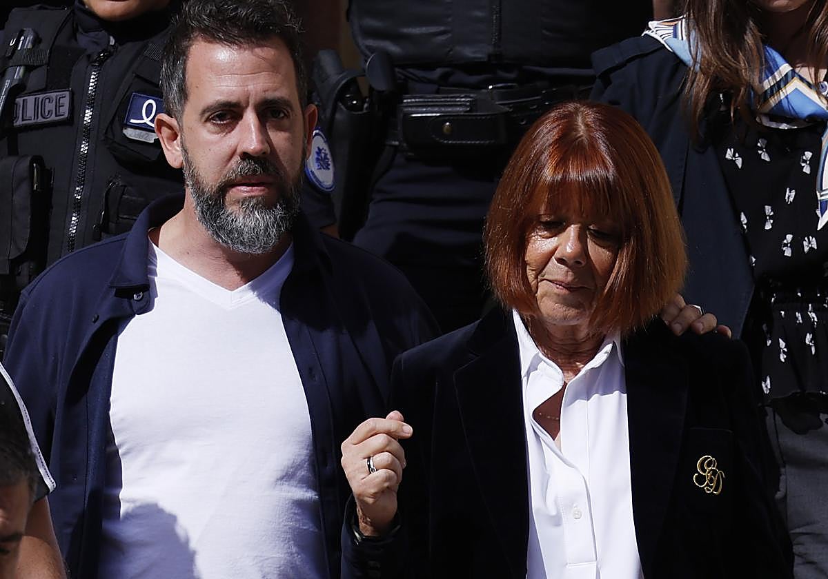 Gisele Pelicot junto a su hijo Florian.