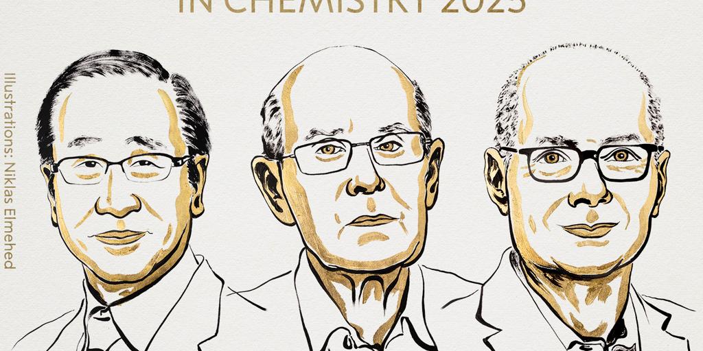Premio Nobel de Química 2025 a Susumu Kitagawa, Richard Robson y Omar M. Yaghi por crear estructuras metalorgánicas