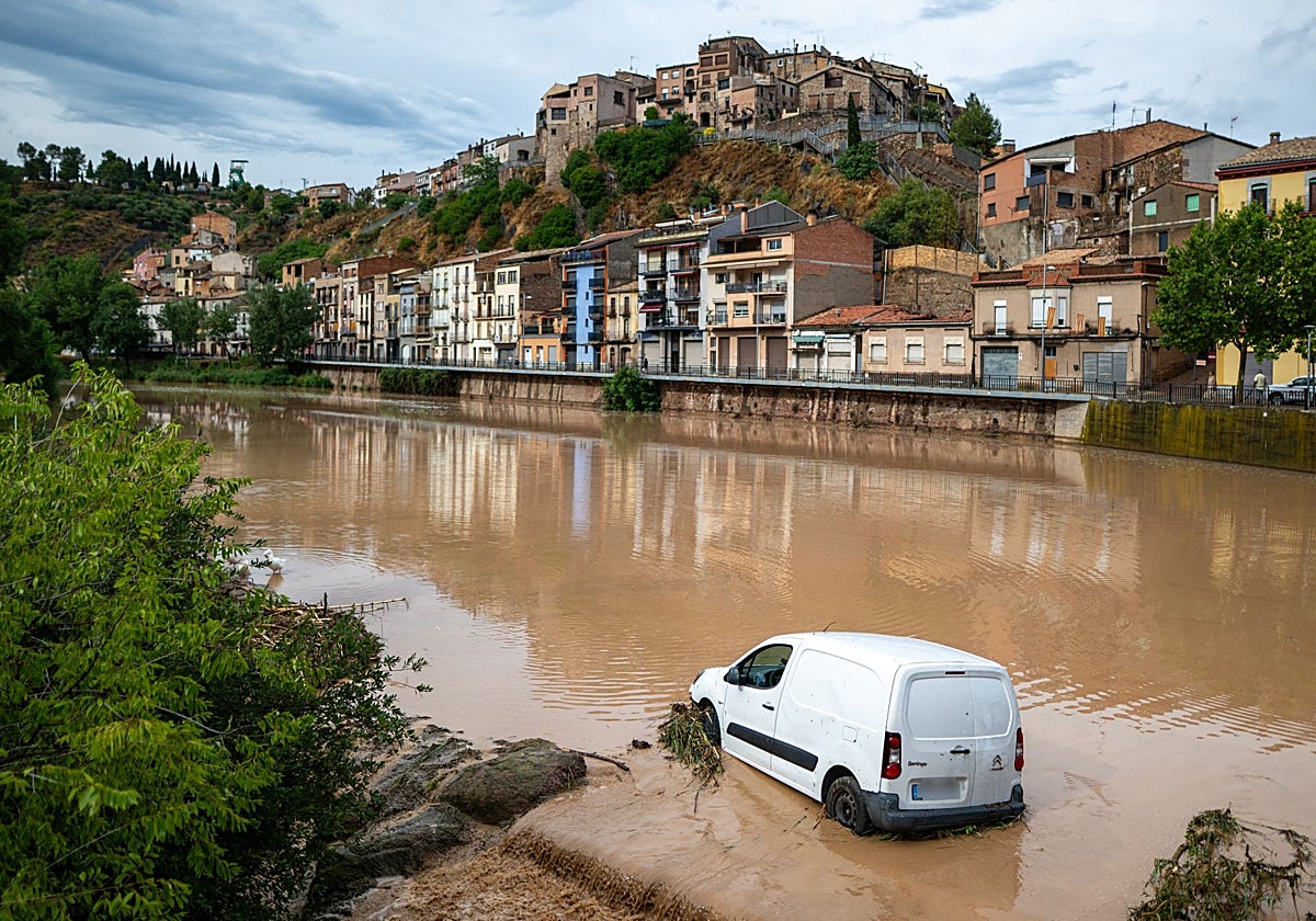 Inundaciones en la localidad barcelonesa de Súria durante las precipitaciones provocadas por el temporal en la provincia de Barcelona el 12 de julio de 2025