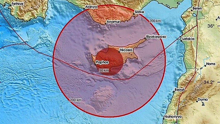 Un terremoto de magnitud 5,3 sacude Chipre