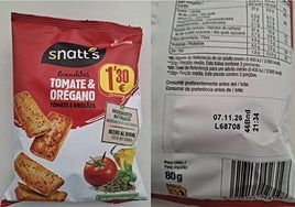 Alerta sanitaria por la presencia de partículas metálicas en un lote de bocaditos de tomate y orégano