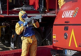 La UME, en la zona cero de la peste porcina: «Con las muestras de sangre podremos saber la extensión del brote»